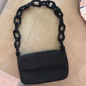 Anthropologie Black Beaded Purse